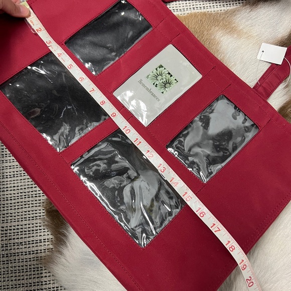 Red photo 5 pictures window tote bag NEW - Picture 7 of 7